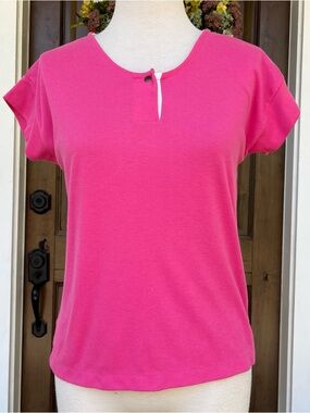 Vintage Diane Von Furstenberg Hot Pink Short Sleeve Knit Top